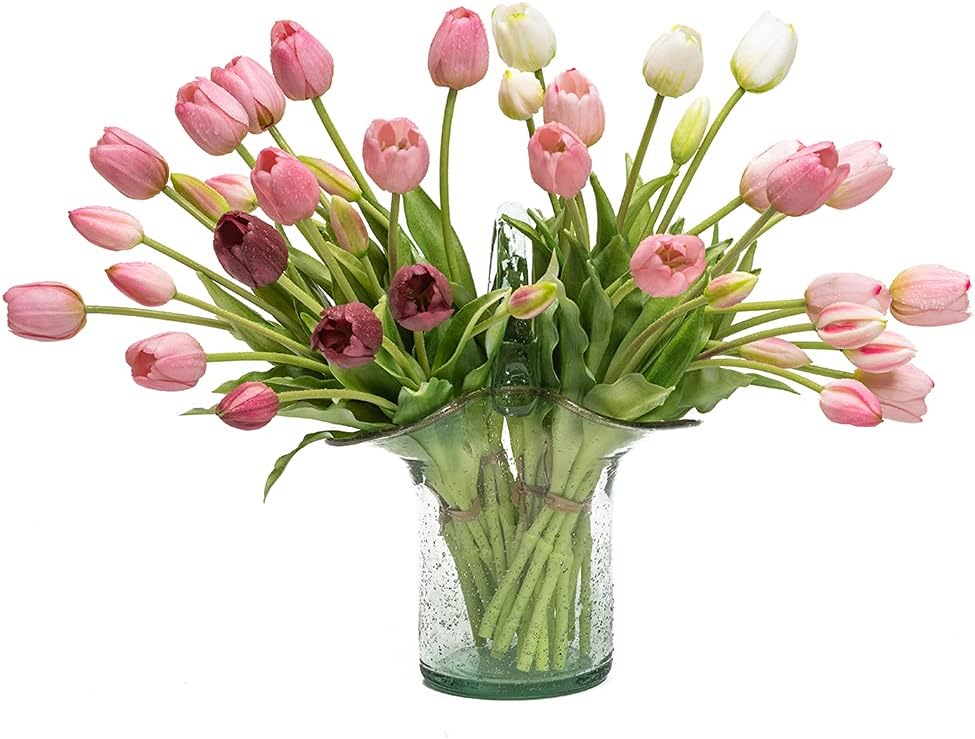 6127GvPAWpS._AC_SL1010_.jpg 40Pcs Artificial Tulips Flowers, Soft Touch Realistic Latex Tulips Bouquet for Home Office Wedding Party Garden Decor, Fake Flowers for Dining Table Living Room Spring(Light Purple Set) - Image 1