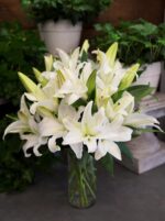 10 White Lily Bouquet, Flowers for Valentine, Mother's Day - Image 2
