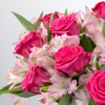 Charming Roses & Alstroemeria (Glass Vase Included) - Fresh Flowers - Gift for Graduation, Birthday, Anniversary, Sympathy, Get Well, Congratulations - Image 2