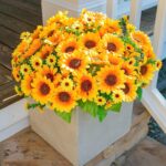 Sunflowers Artificial Flowers, 10 Bunches Fake Sunflower Artificial Flowers for Outdoors Spring Summer Decoration Look Real UV Resistant Fake Flowers for Home Porch Garden Wedding Party Office Indoor - Image 2