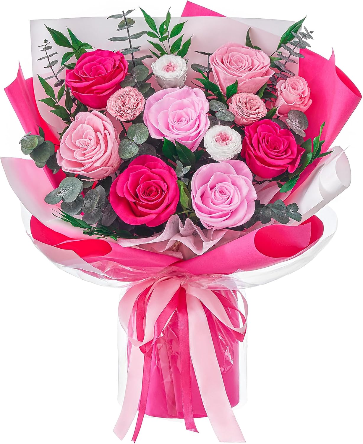 81psKGOJy6L._AC_SL1500_.jpg Preserved Flowers Bouquet, Flowers, Forever Flowers, Hot Pink | 12 Eternal Real Roses, Flowers, Flower Bouquet, Long lasting, Gift for Her, Wife, Mom, Valentine, Birthday, Graduation - Image 1